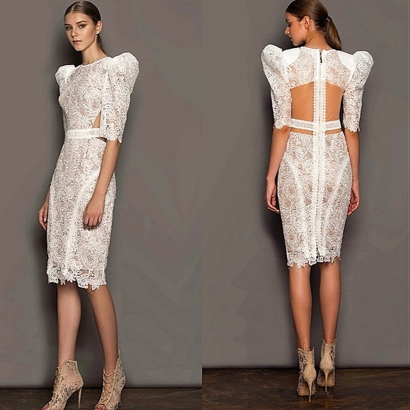 Bronx and Banco Dresses & Skirts - NWT$500 Bronx and Branco Madeline Puff Sleeve White Dress Sz Small